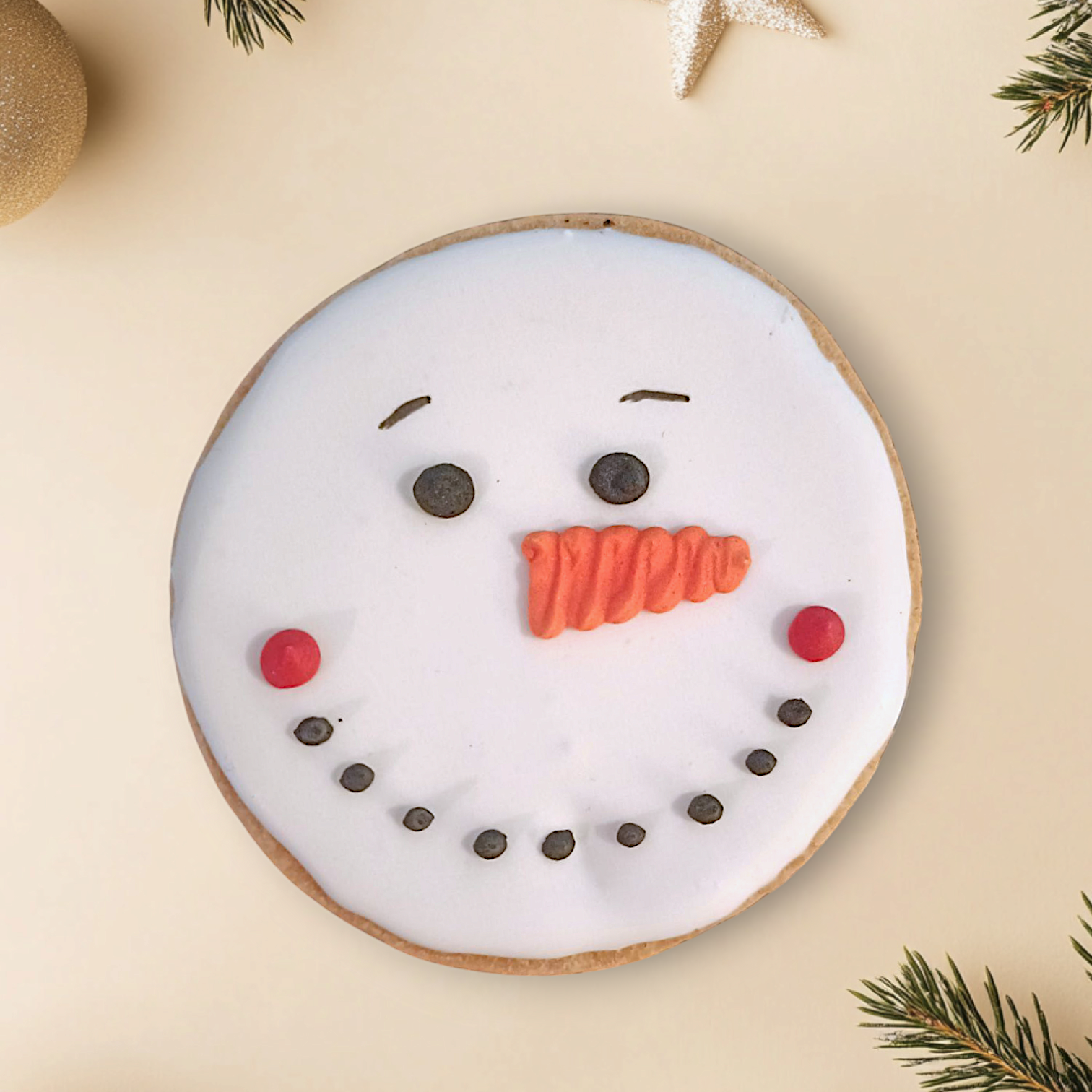 Biscuit visage bonhomme de neige