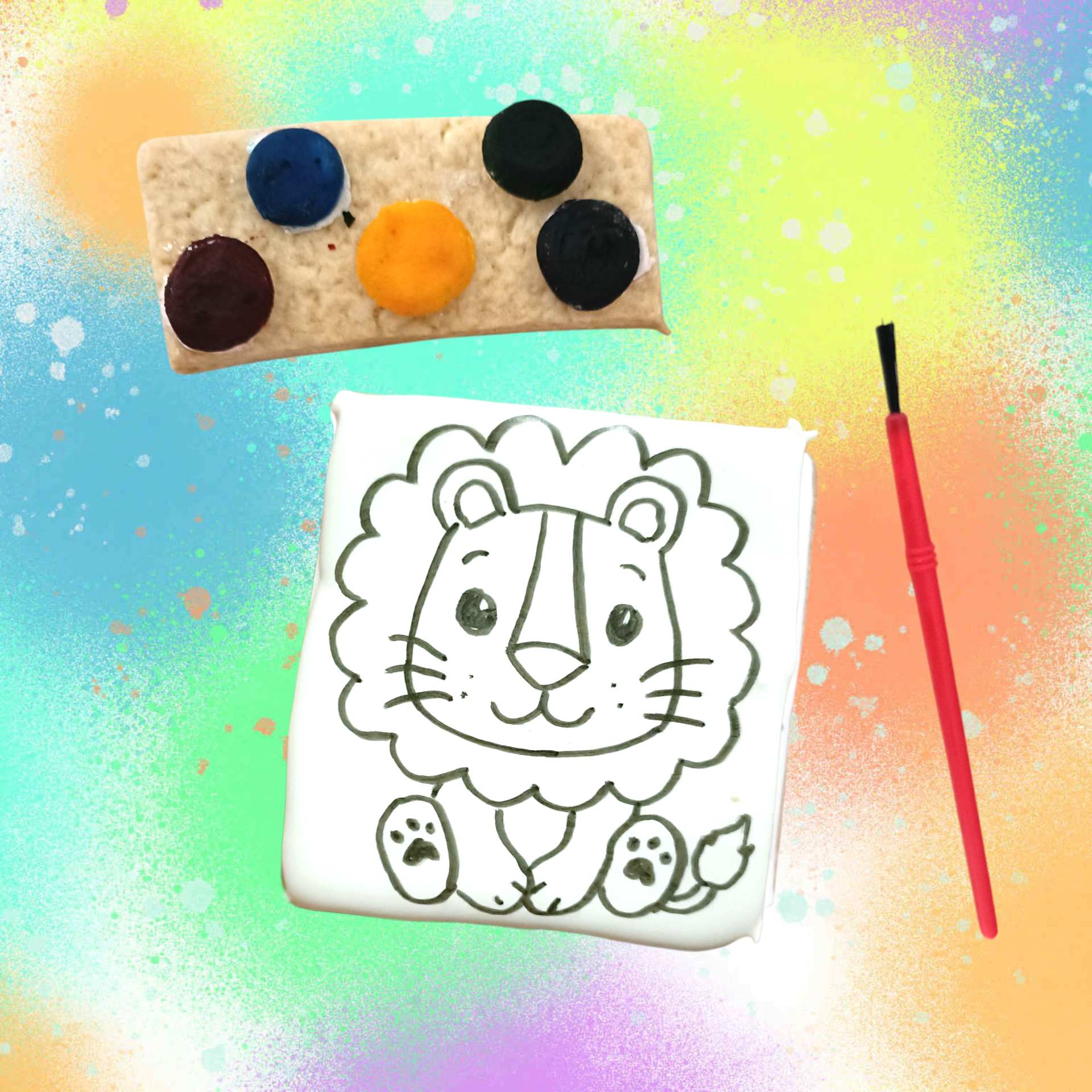 Biscuit à peindre lion