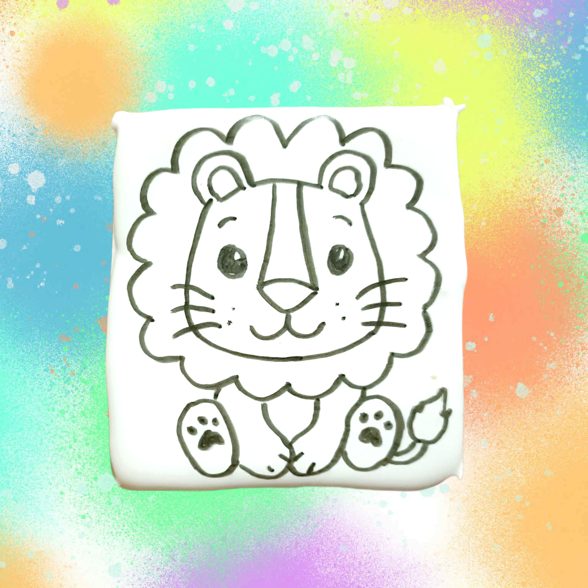 Biscuit à peindre lion