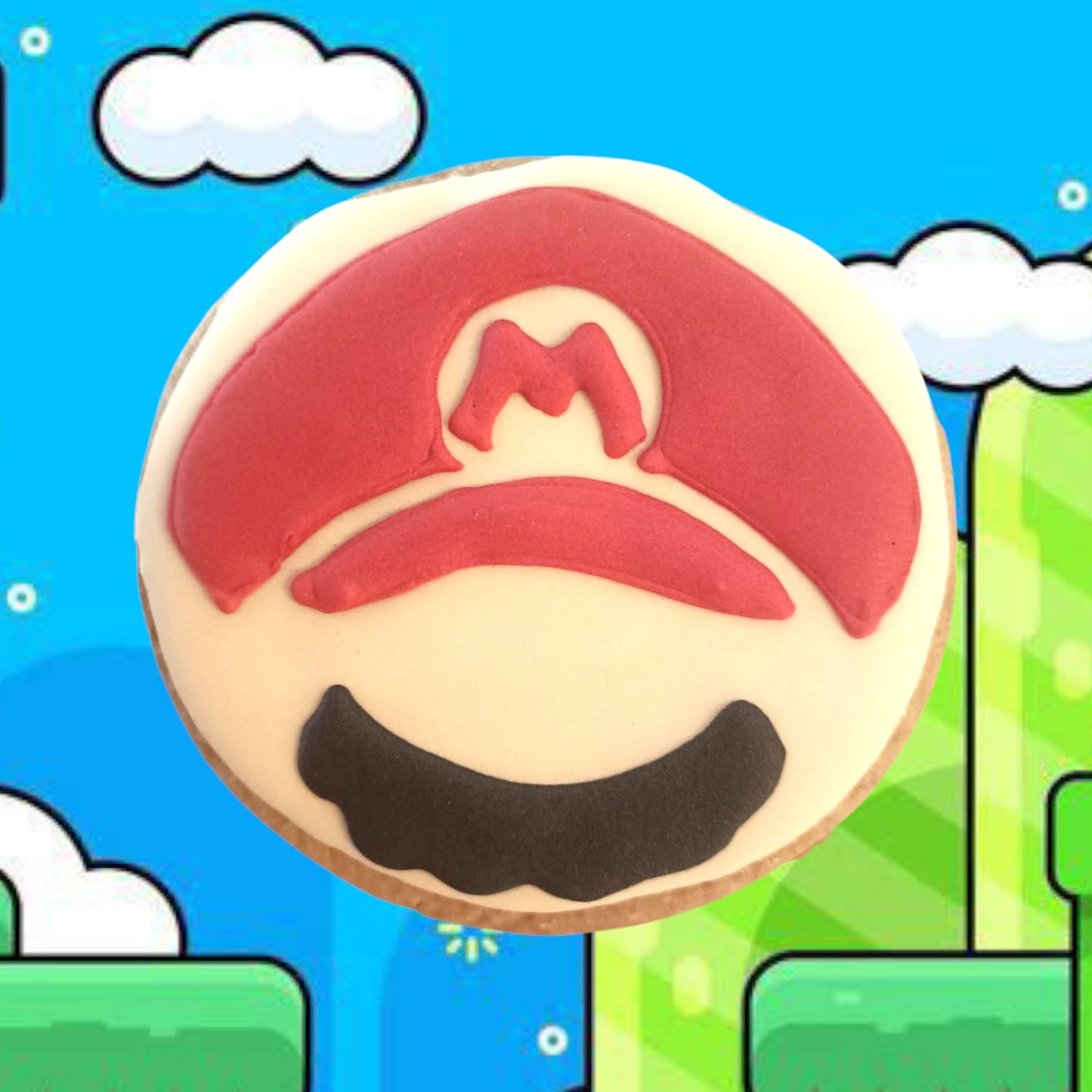 Biscuit rond visage de mario
