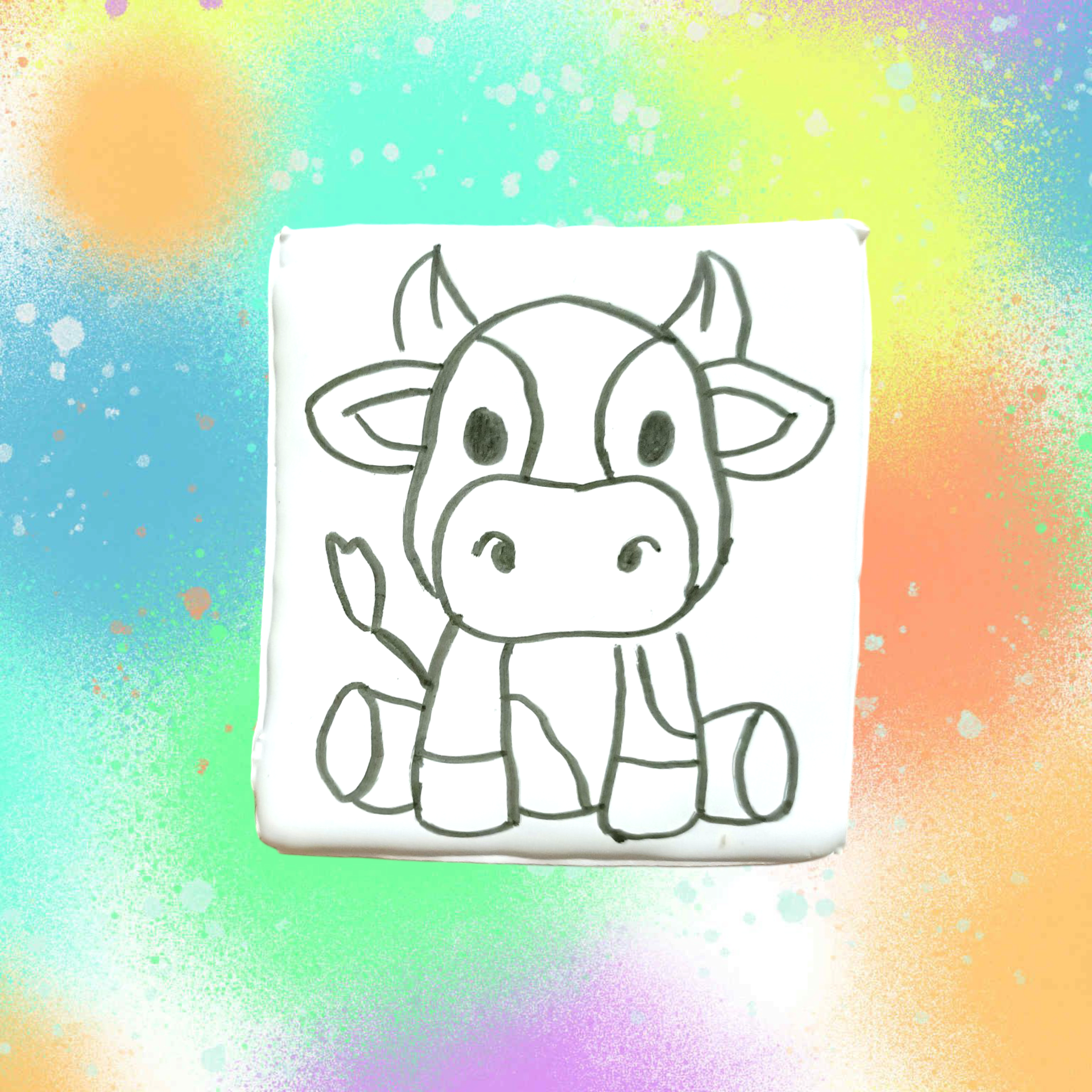 Biscuit à peindre vache