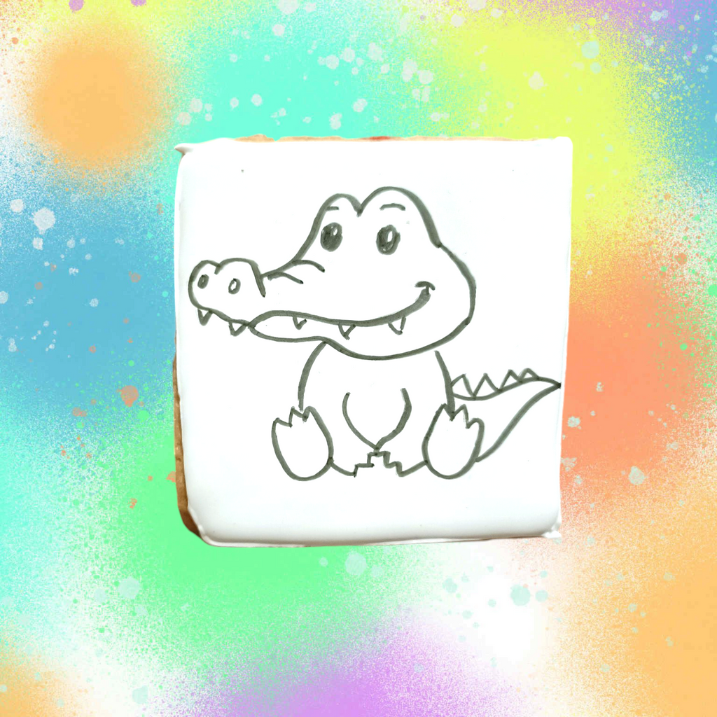 🍪 Biscuit à peindre – Crocodile – Activité créative et gourmande