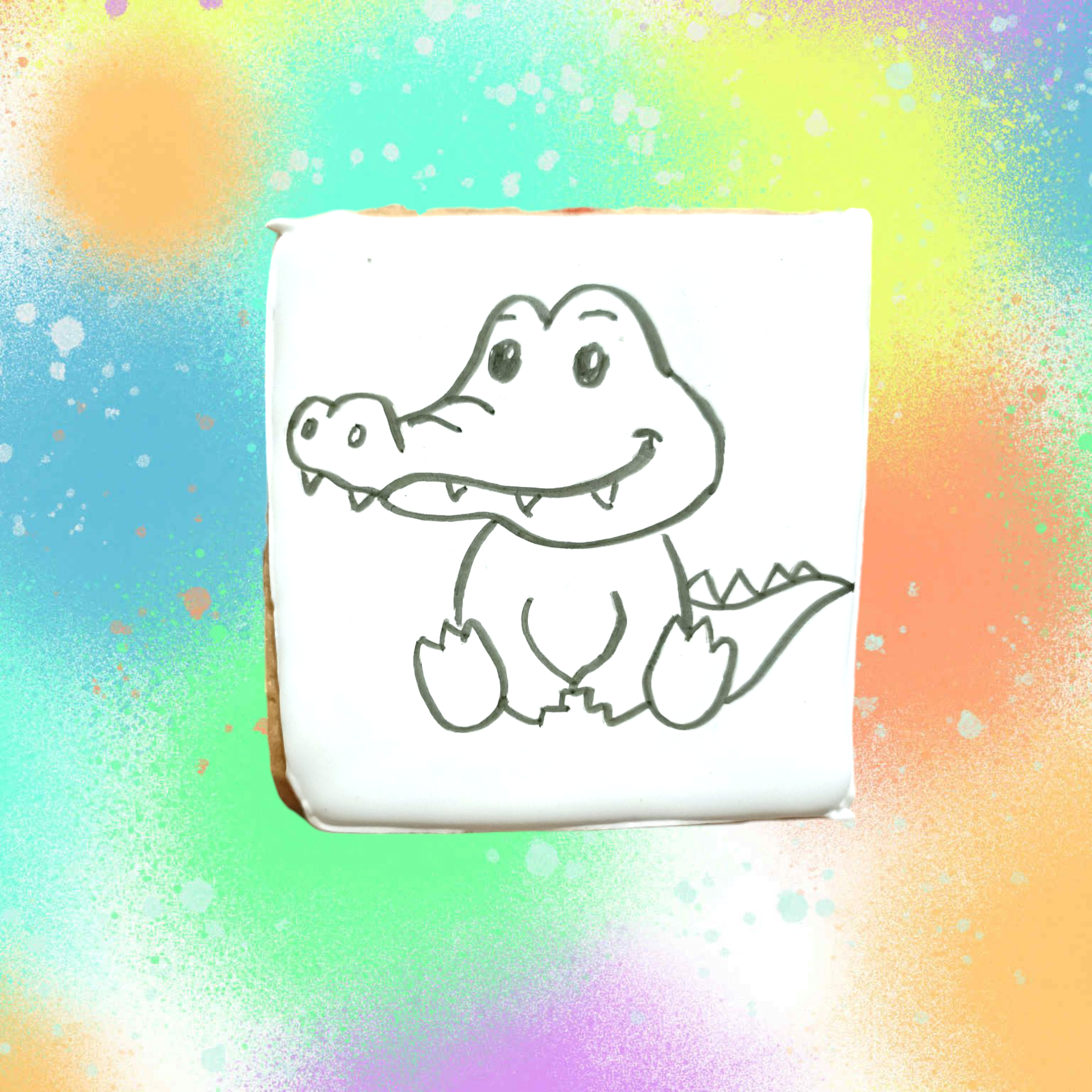 Biscuit à peindre crocodile