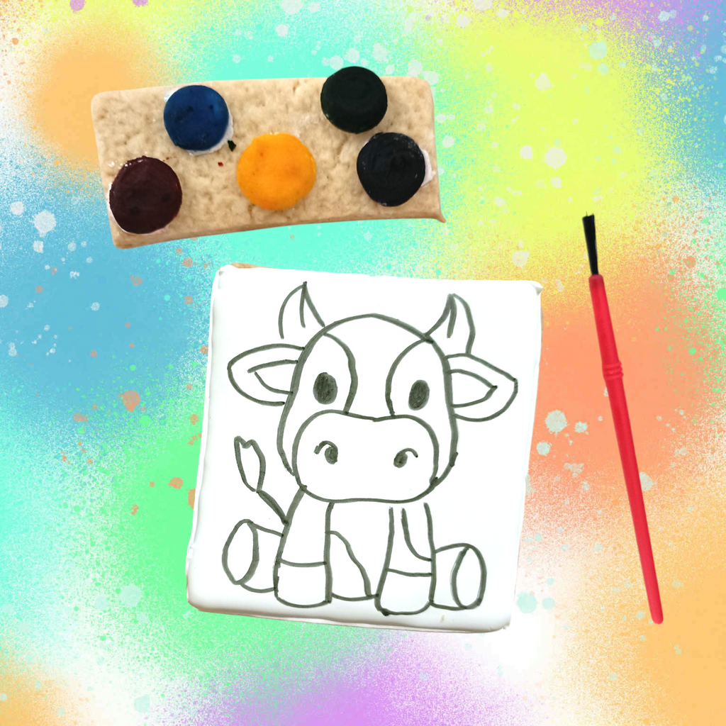 🍪 Biscuit à peindre – Vache – Activité créative et gourmande