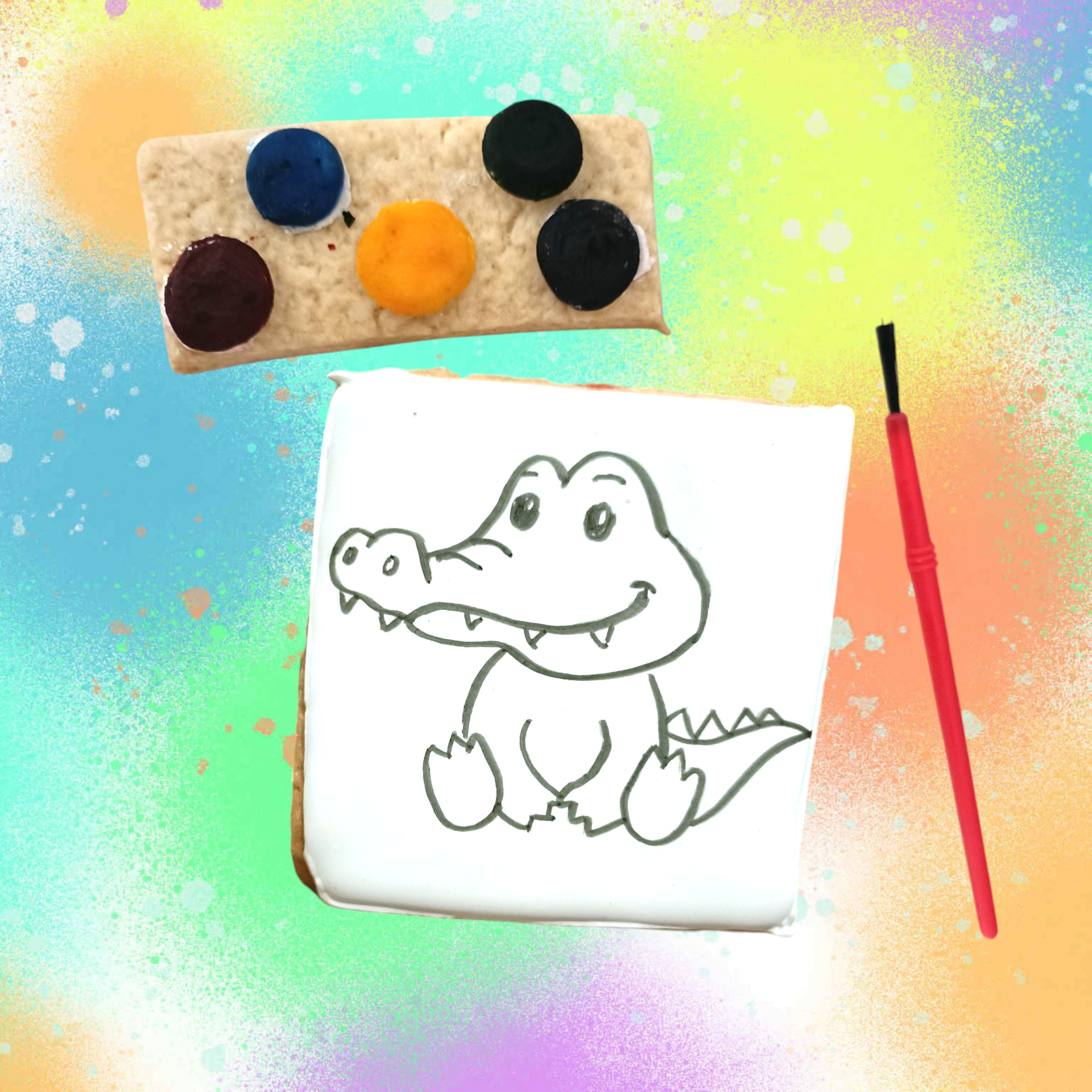 Biscuit à peindre crocodile